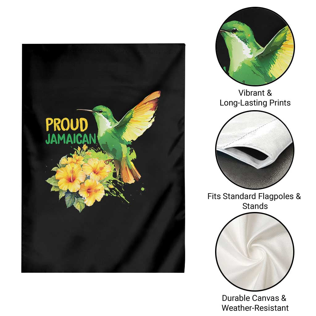 Proud Jamaican Garden Flag Jamaica Flag Hummingbird Hibiscus - Wonder Print Shop
