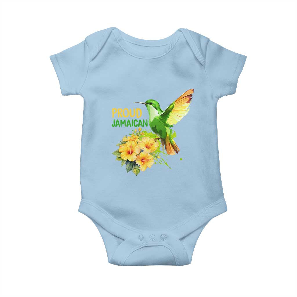Proud Jamaican Baby Onesie Jamaica Flag Hummingbird Hibiscus - Wonder Print Shop
