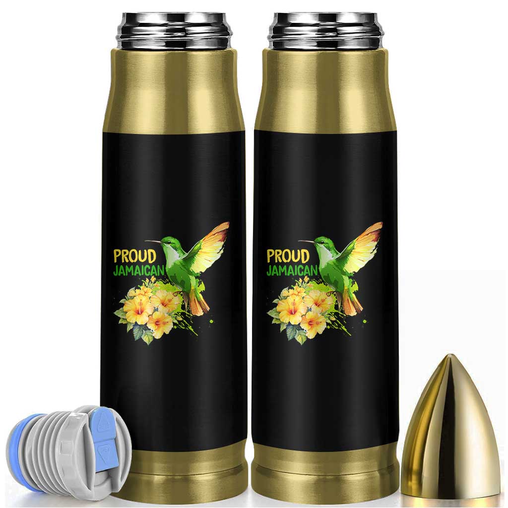 Proud Jamaican Bullet Tumbler Jamaica Flag Hummingbird Hibiscus - Wonder Print Shop