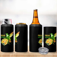 Proud Jamaican 4 in 1 Can Cooler Tumbler Jamaica Flag Hummingbird Hibiscus - Wonder Print Shop