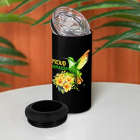 Proud Jamaican 4 in 1 Can Cooler Tumbler Jamaica Flag Hummingbird Hibiscus - Wonder Print Shop
