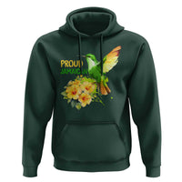 Proud Jamaican Hoodie Jamaica Flag Hummingbird Hibiscus - Wonder Print Shop