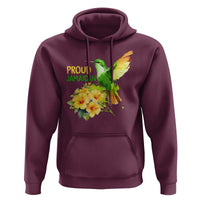Proud Jamaican Hoodie Jamaica Flag Hummingbird Hibiscus - Wonder Print Shop