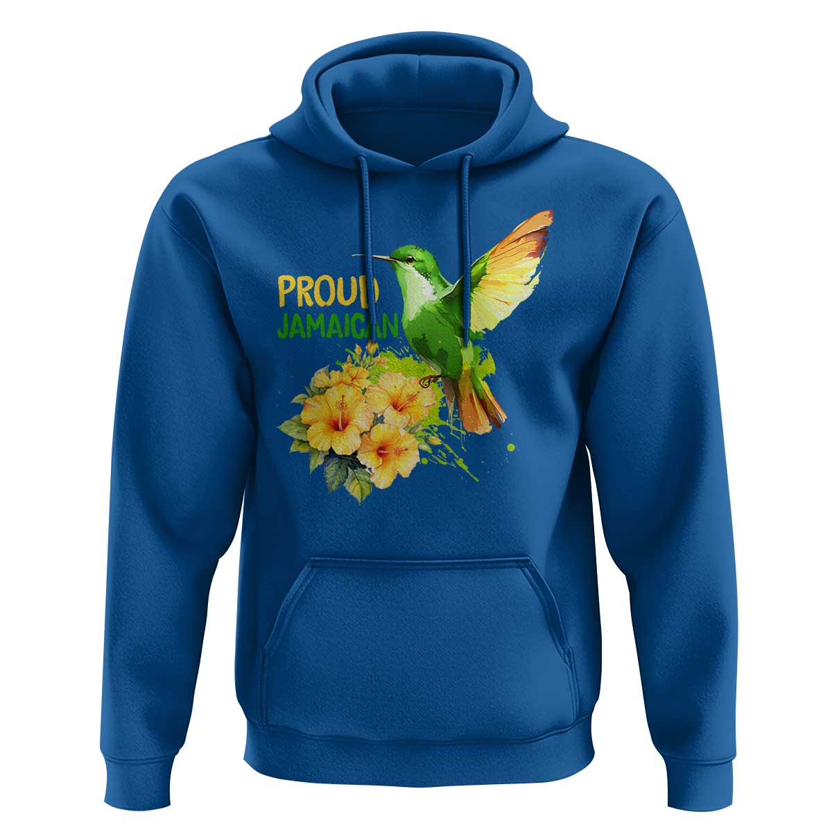 Proud Jamaican Hoodie Jamaica Flag Hummingbird Hibiscus - Wonder Print Shop