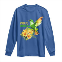 Proud Jamaican Long Sleeve Shirt Jamaica Flag Hummingbird Hibiscus - Wonder Print Shop