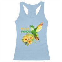 Proud Jamaican Racerback Tank Top Jamaica Flag Hummingbird Hibiscus - Wonder Print Shop