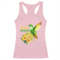 Proud Jamaican Racerback Tank Top Jamaica Flag Hummingbird Hibiscus - Wonder Print Shop