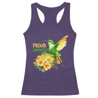 Proud Jamaican Racerback Tank Top Jamaica Flag Hummingbird Hibiscus - Wonder Print Shop