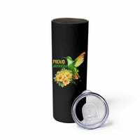Proud Jamaican Skinny Tumbler Jamaica Flag Hummingbird Hibiscus - Wonder Print Shop