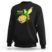 Proud Jamaican Sweatshirt Jamaica Flag Hummingbird Hibiscus - Wonder Print Shop