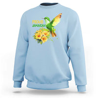 Proud Jamaican Sweatshirt Jamaica Flag Hummingbird Hibiscus - Wonder Print Shop