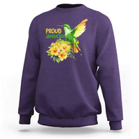 Proud Jamaican Sweatshirt Jamaica Flag Hummingbird Hibiscus - Wonder Print Shop