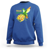Proud Jamaican Sweatshirt Jamaica Flag Hummingbird Hibiscus - Wonder Print Shop