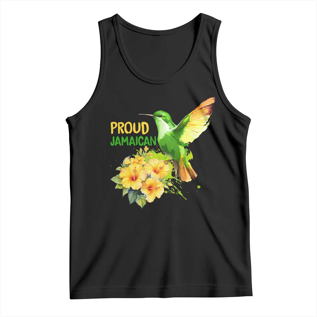 Proud Jamaican Tank Top Jamaica Flag Hummingbird Hibiscus - Wonder Print Shop