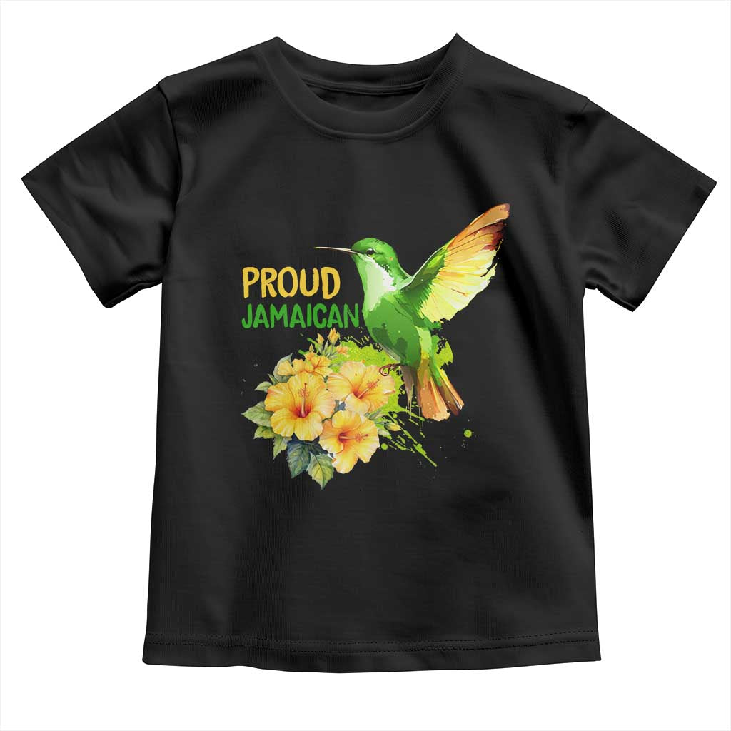Proud Jamaican Toddler T Shirt Jamaica Flag Hummingbird Hibiscus - Wonder Print Shop