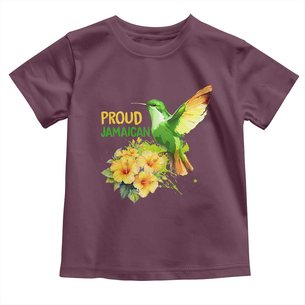 Proud Jamaican Toddler T Shirt Jamaica Flag Hummingbird Hibiscus - Wonder Print Shop