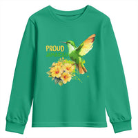 Proud Jamaican Youth Sweatshirt Jamaica Flag Hummingbird Hibiscus - Wonder Print Shop