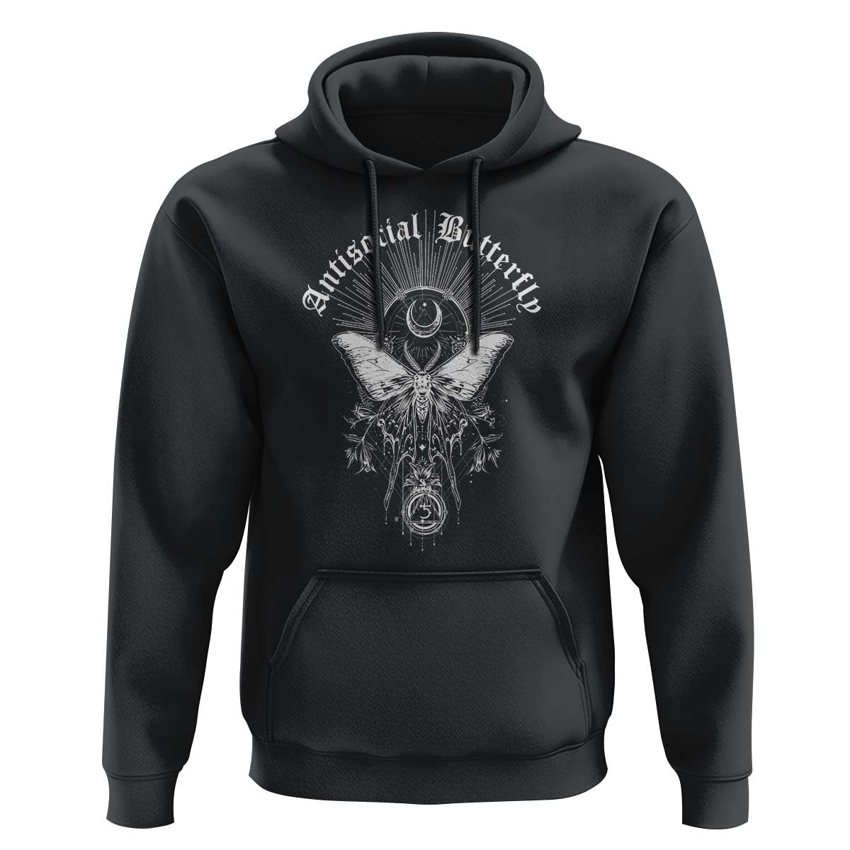 Funny Moth Hoodie Antisocial Butterfly Vintage Myth Superstitions - Wonder Print Shop