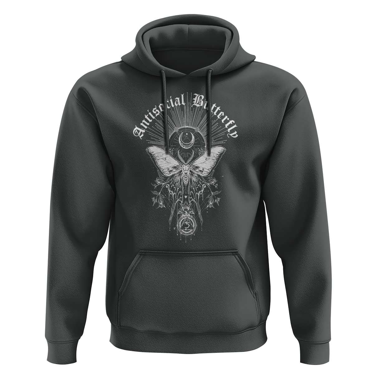 Funny Moth Hoodie Antisocial Butterfly Vintage Myth Superstitions - Wonder Print Shop