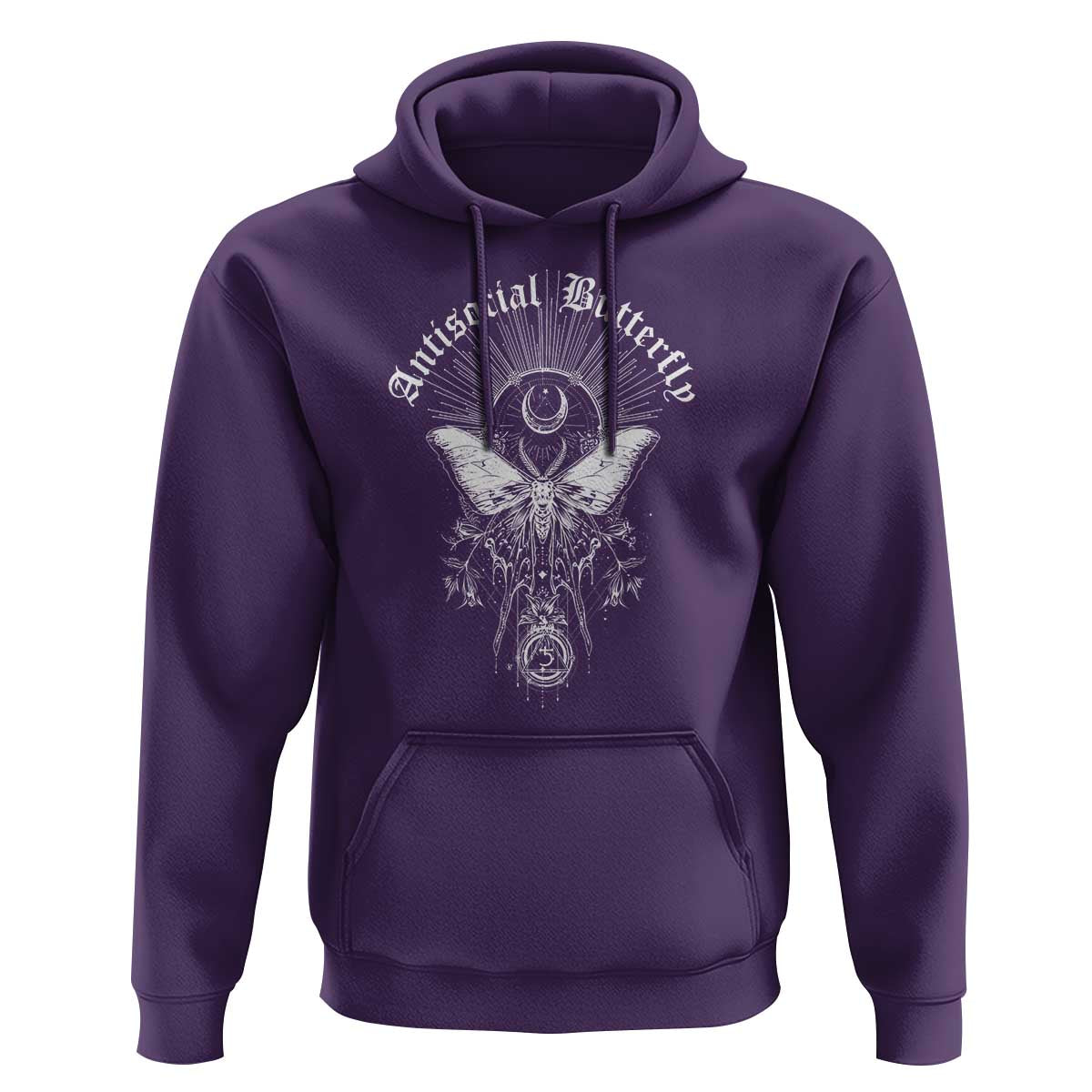 Funny Moth Hoodie Antisocial Butterfly Vintage Myth Superstitions - Wonder Print Shop