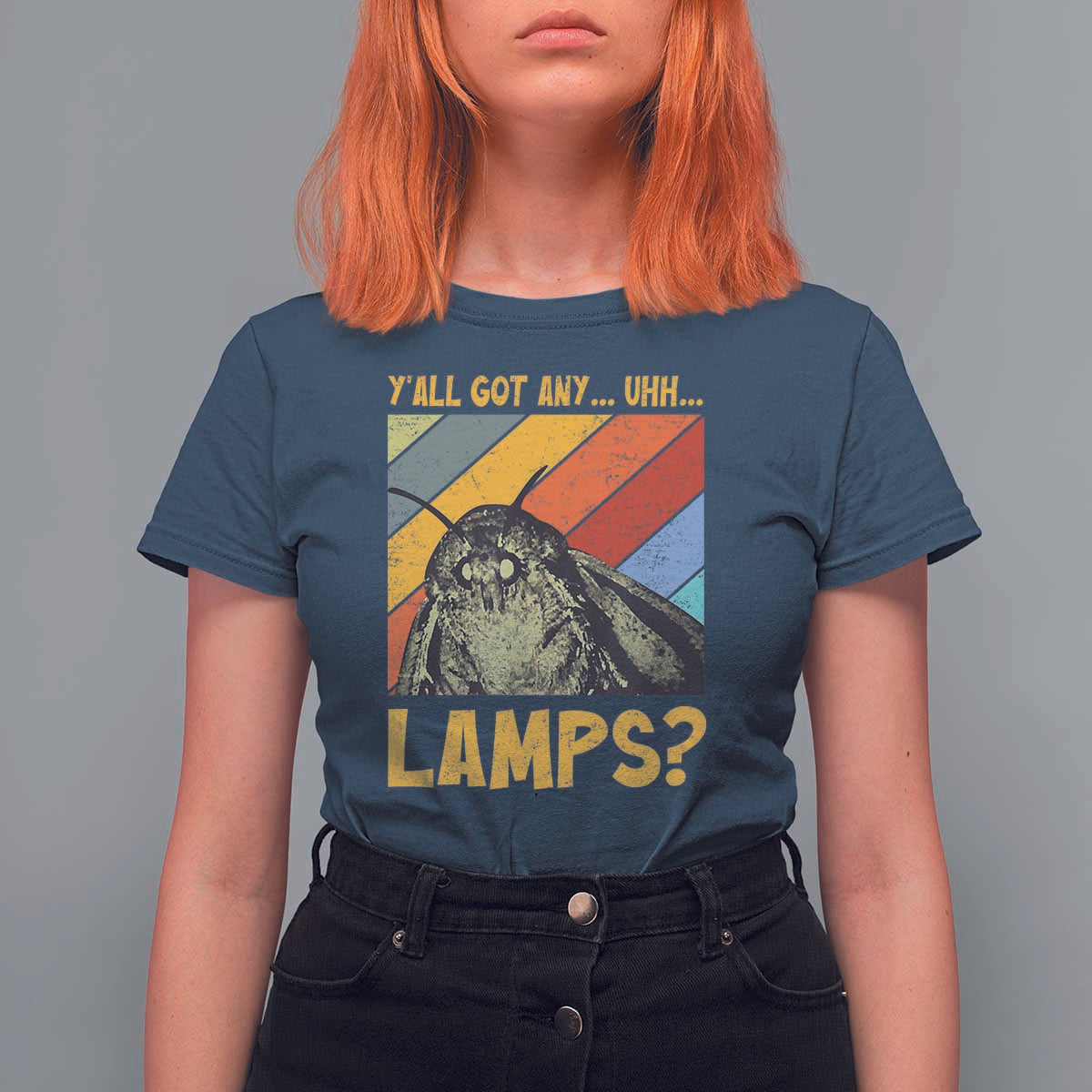 Funny Moth T Shirt For Women Y'all Got Any Lamps Insect Meme - Wonder Print Shop
