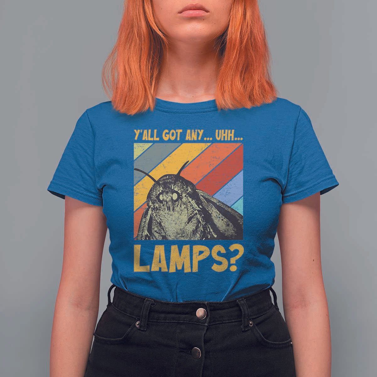 Funny Moth T Shirt For Women Y'all Got Any Lamps Insect Meme - Wonder Print Shop