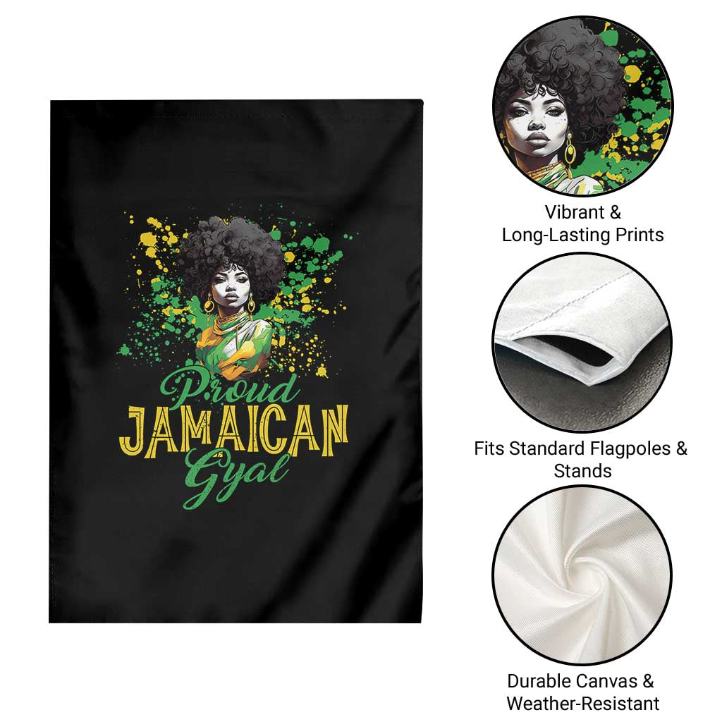 Proud Jamaican Gyal Garden Flag Afro Black Girls Jamaica Flag - Wonder Print Shop