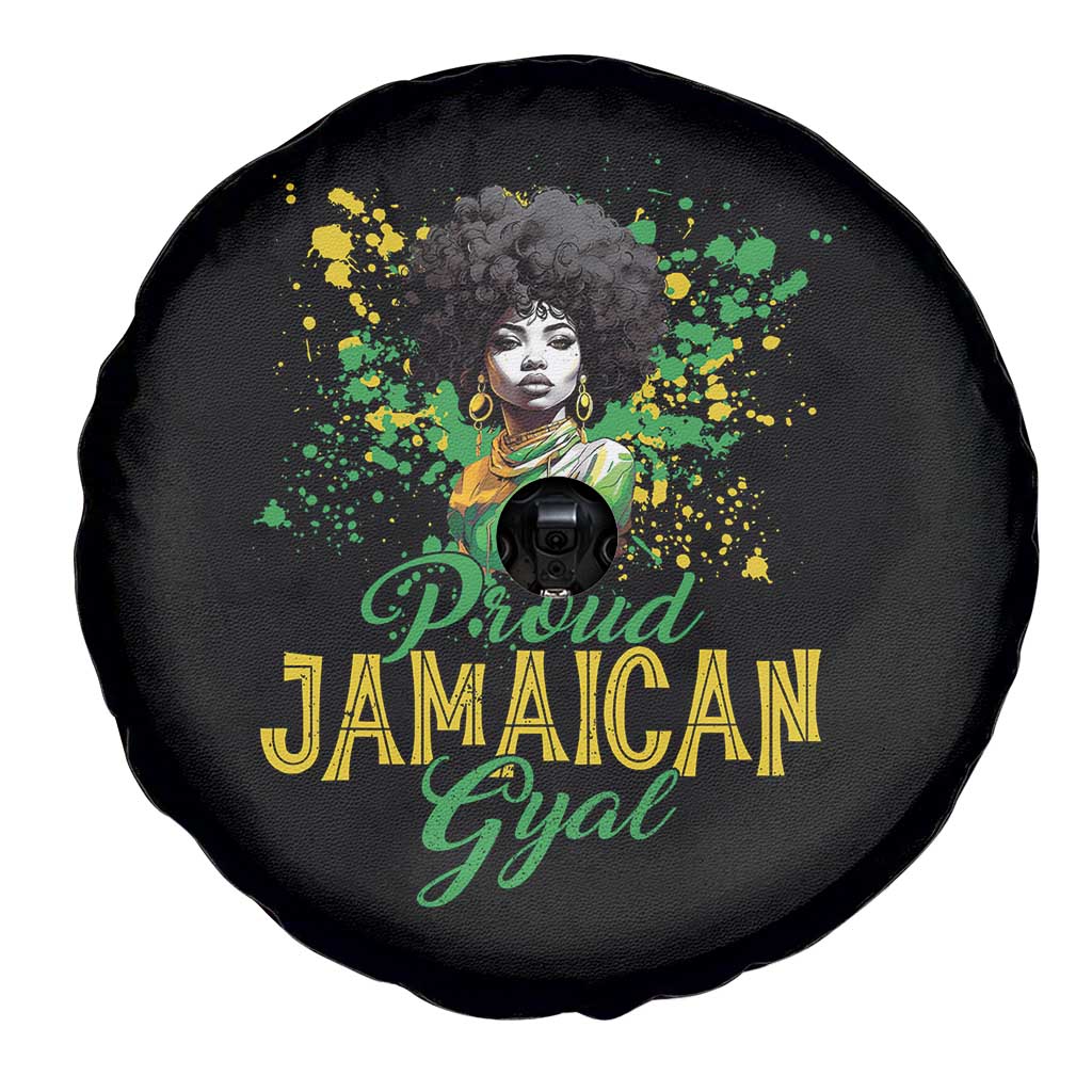 Proud Jamaican Gyal Spare Tire Cover Afro Black Girls Jamaica Flag - Wonder Print Shop