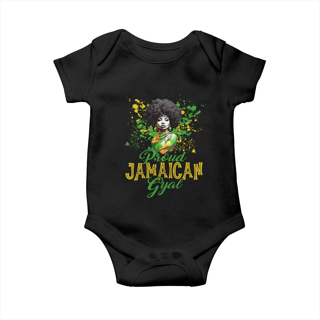 Proud Jamaican Gyal Baby Onesie Afro Black Girls Jamaica Flag - Wonder Print Shop