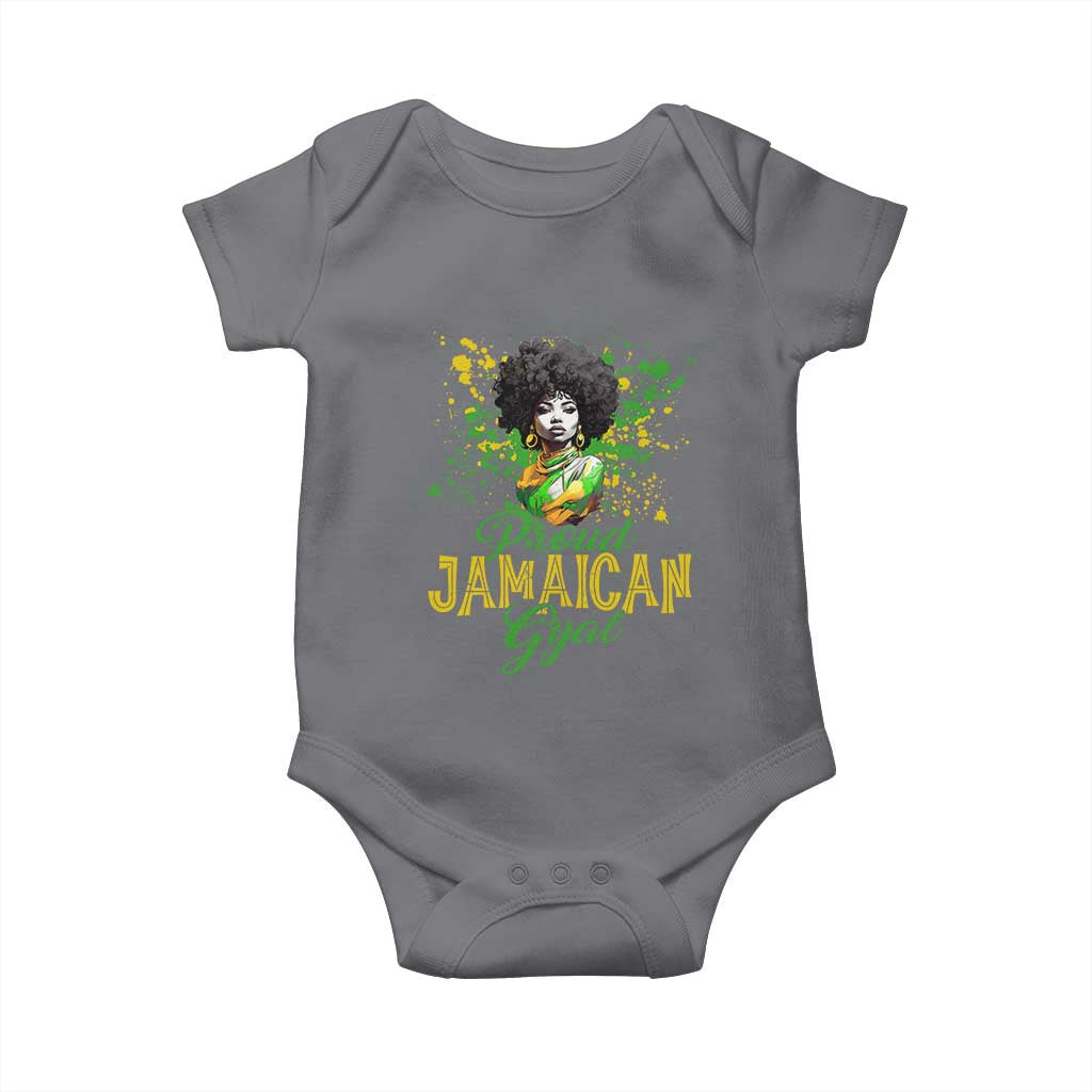 Proud Jamaican Gyal Baby Onesie Afro Black Girls Jamaica Flag - Wonder Print Shop
