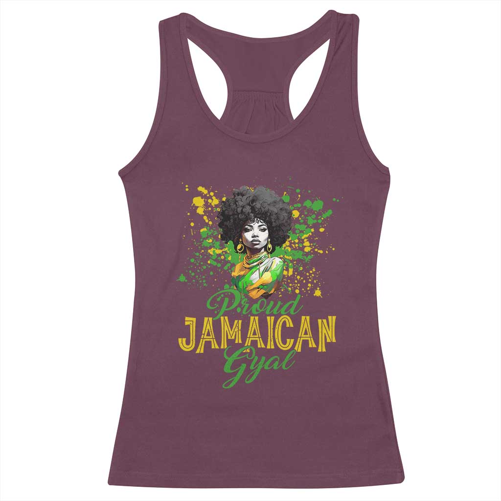 Proud Jamaican Gyal Racerback Tank Top Afro Black Girls Jamaica Flag - Wonder Print Shop