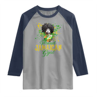 Proud Jamaican Gyal Raglan Shirt Afro Black Girls Jamaica Flag - Wonder Print Shop