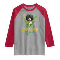 Proud Jamaican Gyal Raglan Shirt Afro Black Girls Jamaica Flag - Wonder Print Shop