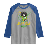 Proud Jamaican Gyal Raglan Shirt Afro Black Girls Jamaica Flag - Wonder Print Shop