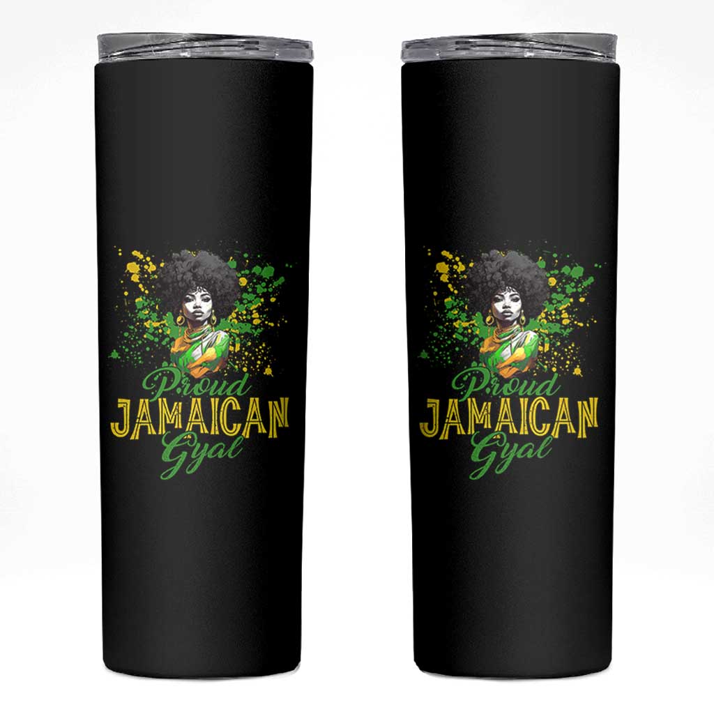 Proud Jamaican Gyal Skinny Tumbler Afro Black Girls Jamaica Flag - Wonder Print Shop