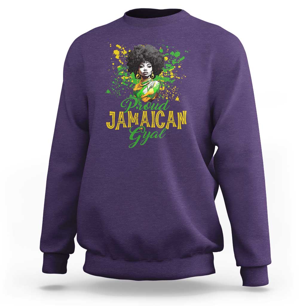 Proud Jamaican Gyal Sweatshirt Afro Black Girls Jamaica Flag - Wonder Print Shop