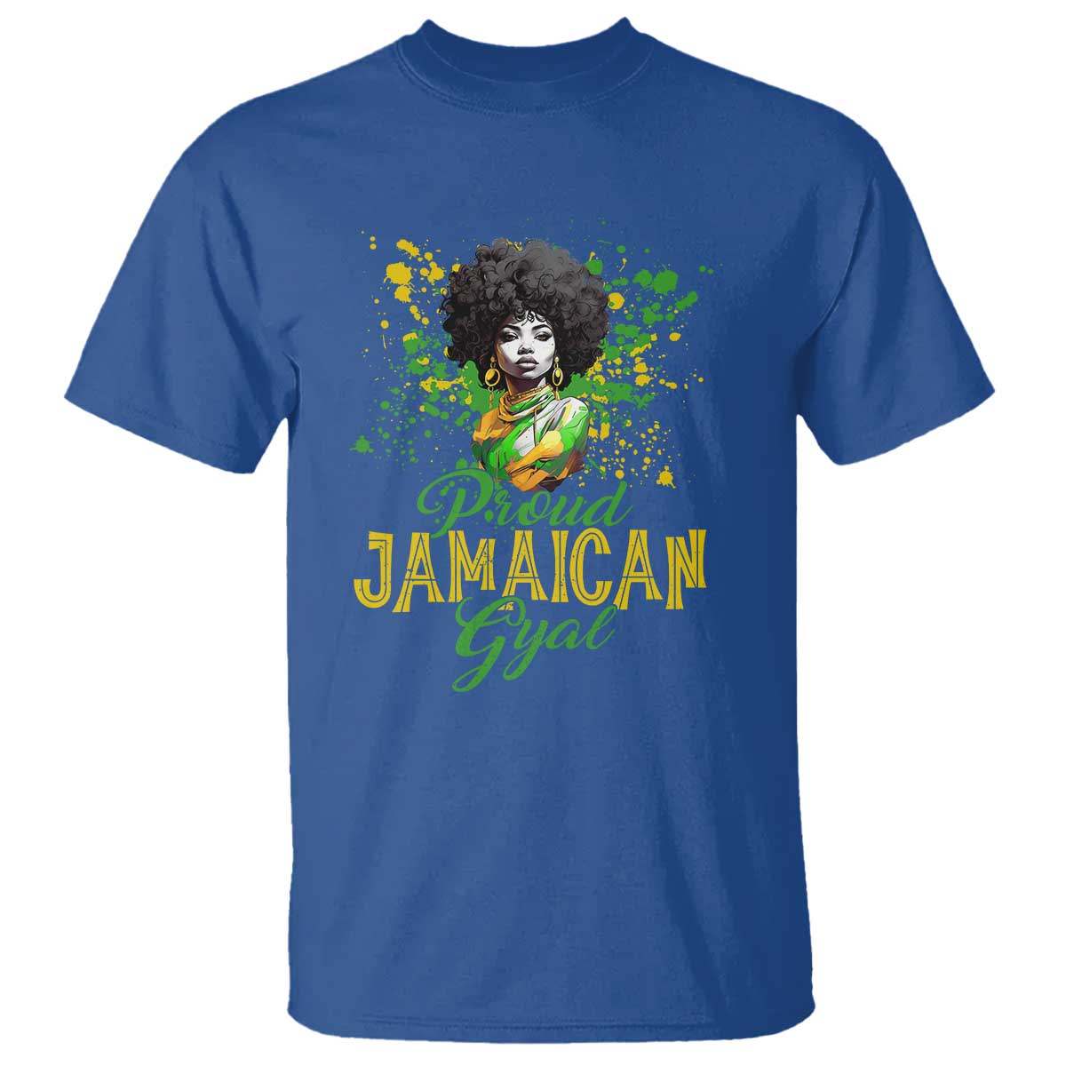 Proud Jamaican Gyal T Shirt Afro Black Girls Jamaica Flag - Wonder Print Shop
