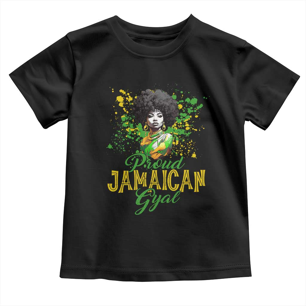 Proud Jamaican Gyal Toddler T Shirt Afro Black Girls Jamaica Flag - Wonder Print Shop