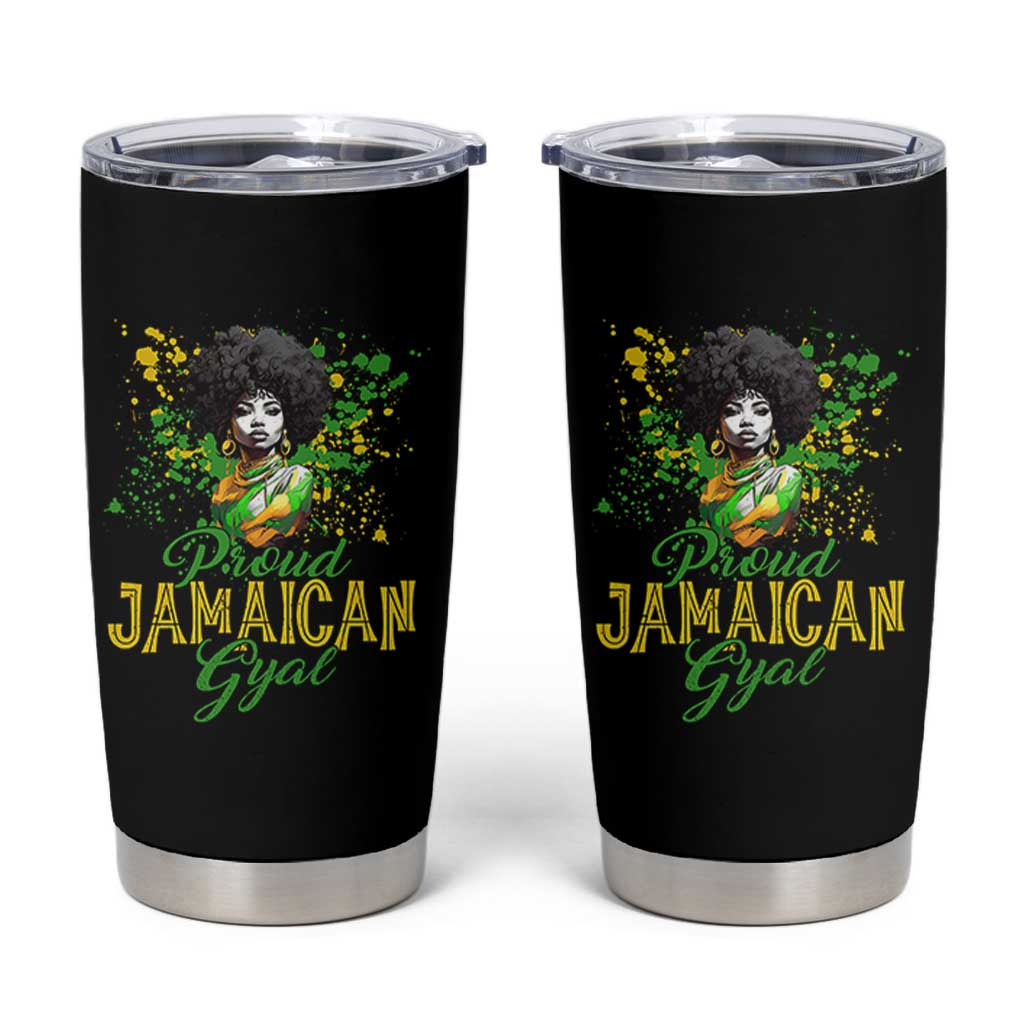Proud Jamaican Gyal Tumbler Cup Afro Black Girls Jamaica Flag - Wonder Print Shop