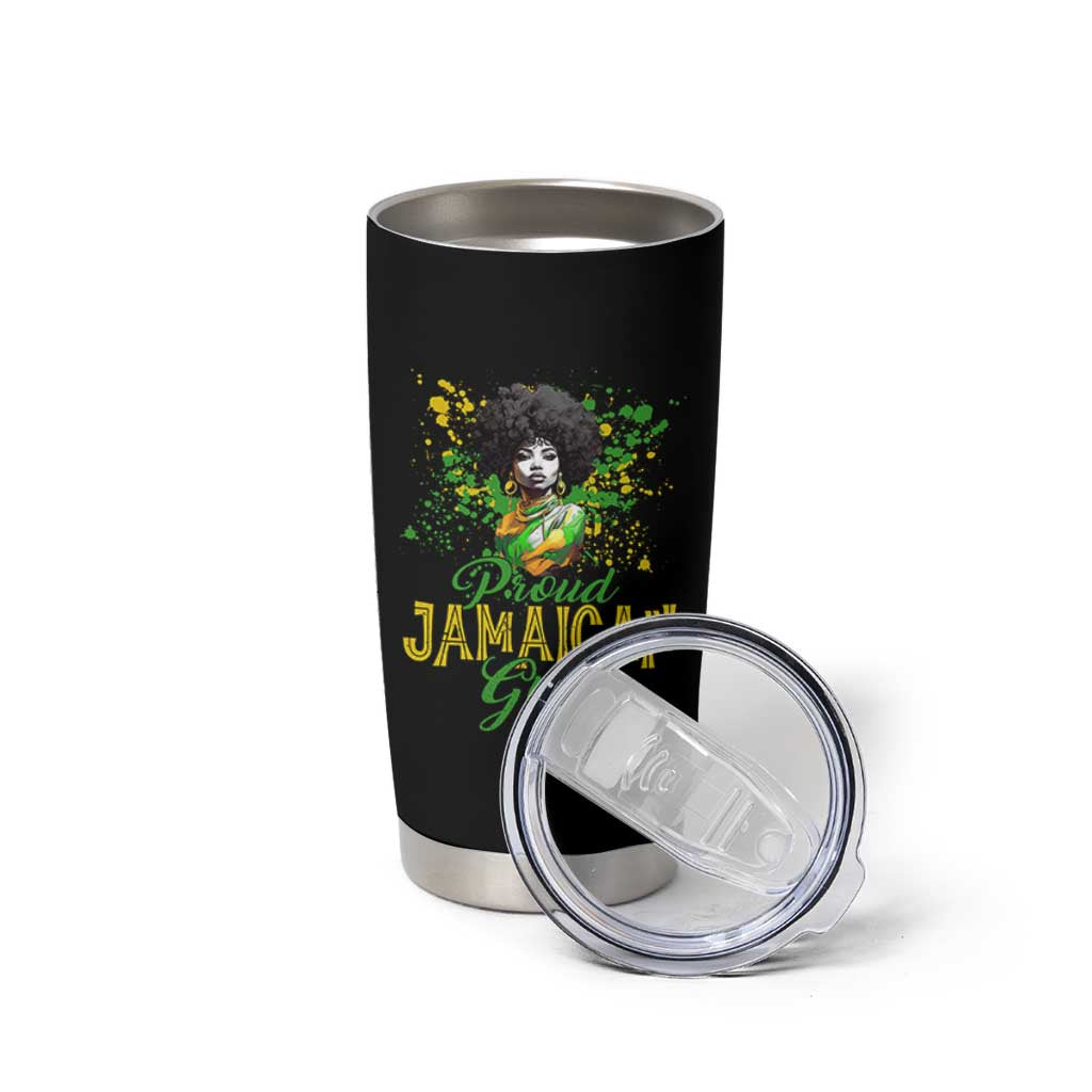 Proud Jamaican Gyal Tumbler Cup Afro Black Girls Jamaica Flag - Wonder Print Shop