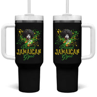 Proud Jamaican Gyal Tumbler With Handle Afro Black Girls Jamaica Flag - Wonder Print Shop