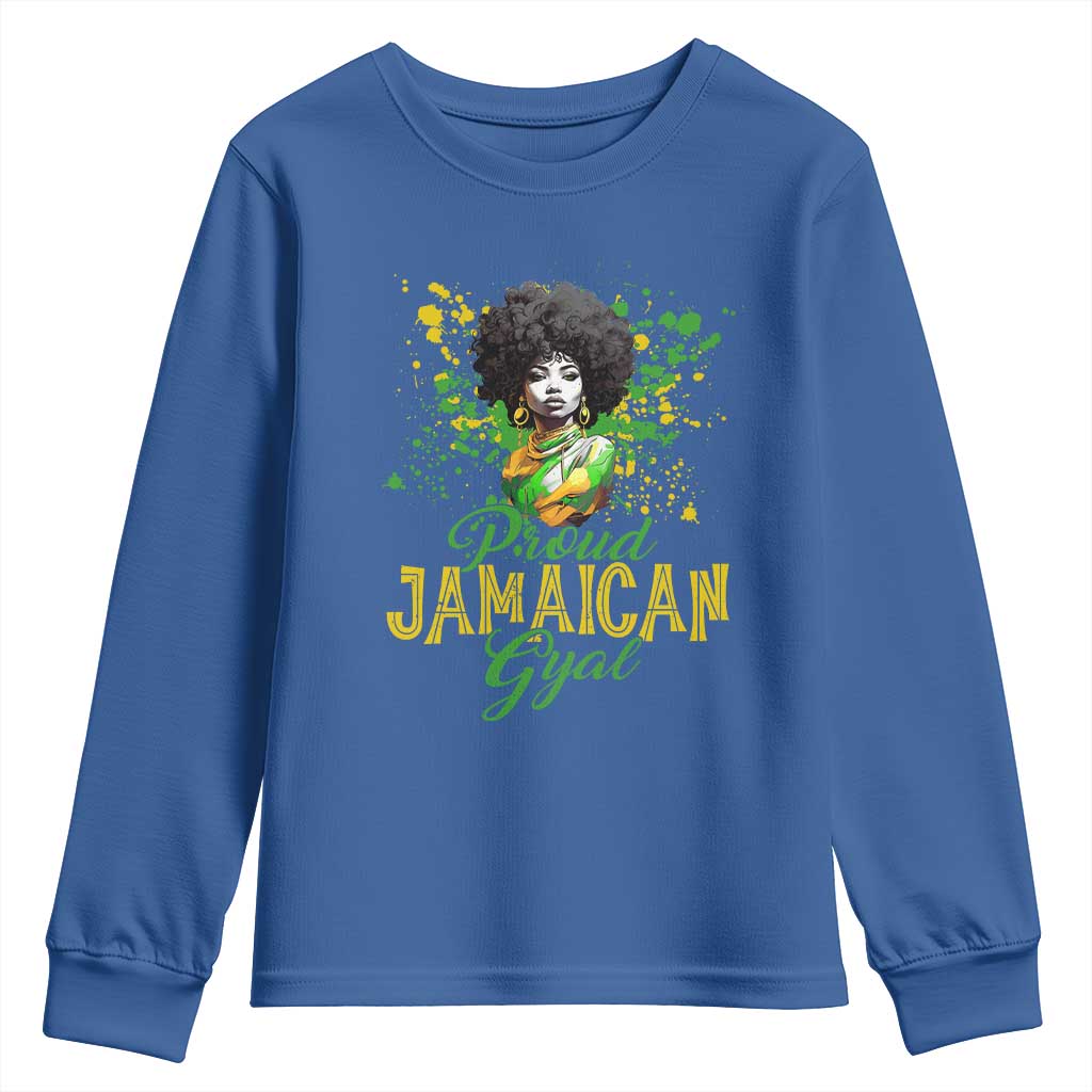 Proud Jamaican Gyal Youth Sweatshirt Afro Black Girls Jamaica Flag - Wonder Print Shop