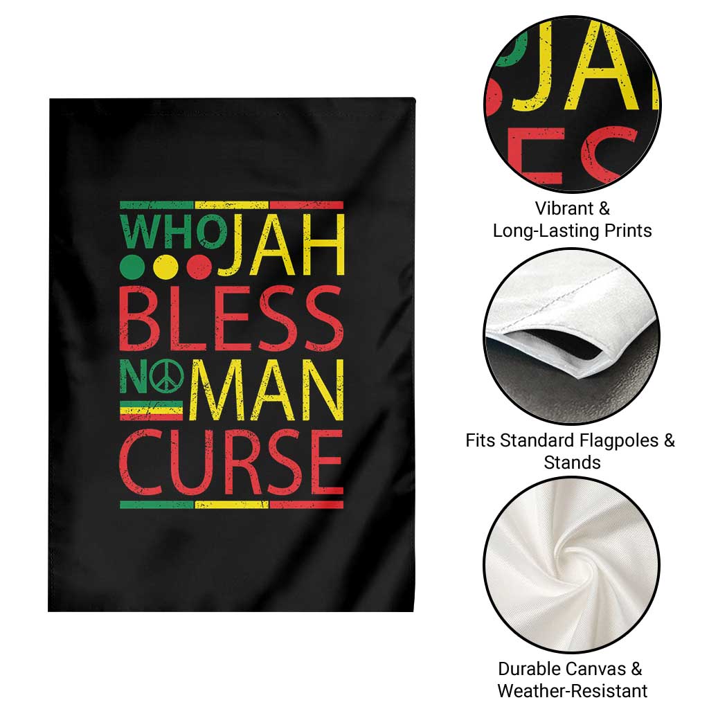 Who Jah Bless No Man Curse Garden Flag Jamaica Flag Rasta Reggae Roots - Wonder Print Shop