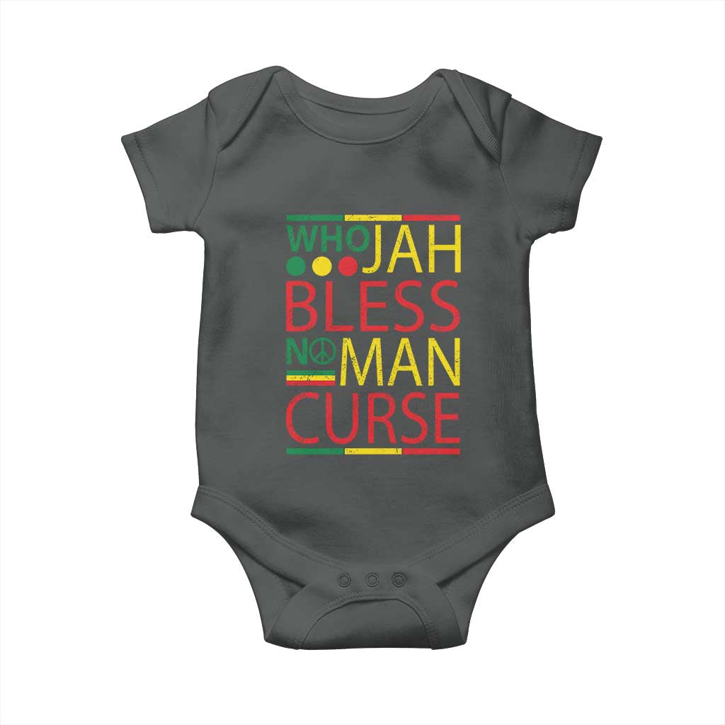 Who Jah Bless No Man Curse Baby Onesie Jamaica Flag Rasta Reggae Roots - Wonder Print Shop