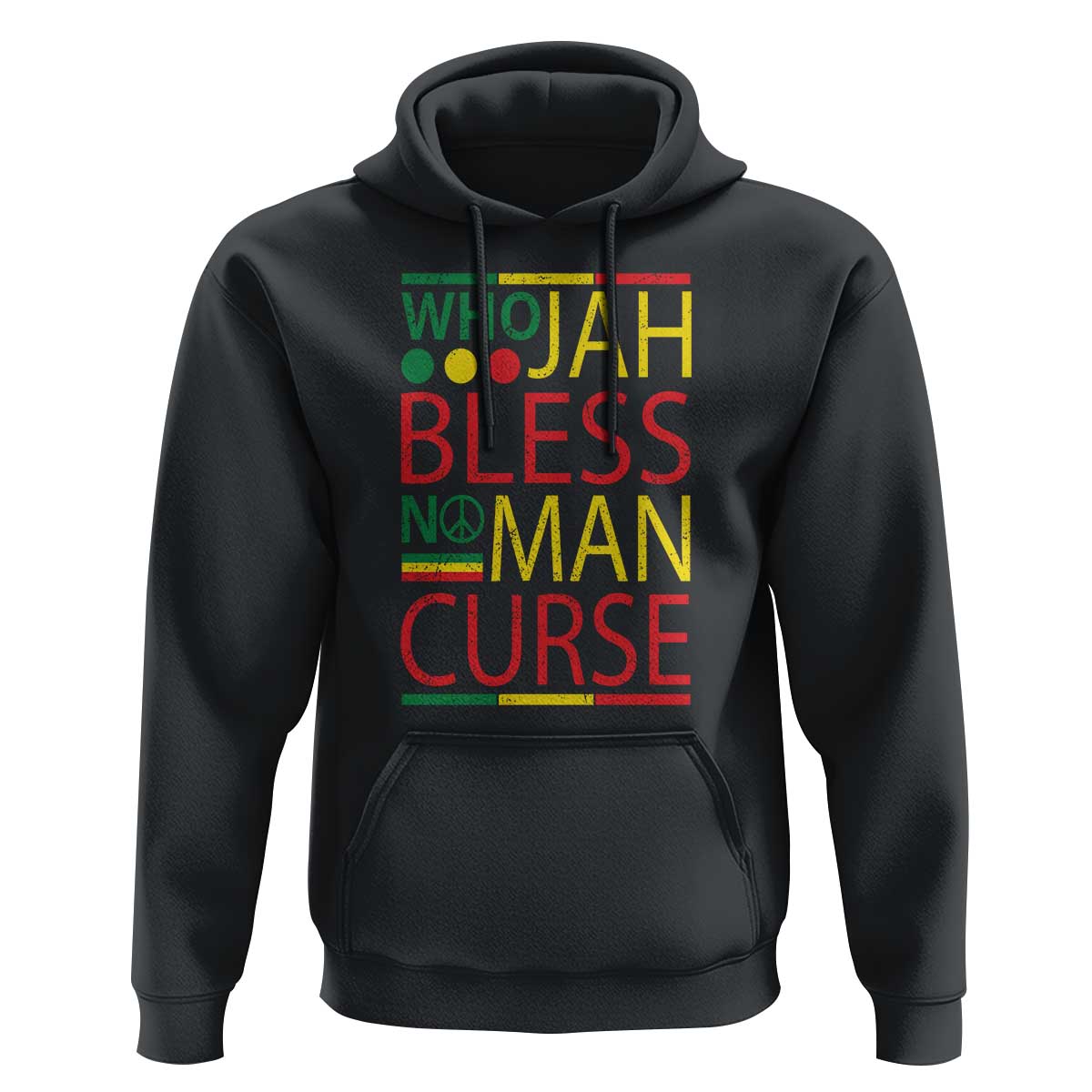 Who Jah Bless No Man Curse Hoodie Jamaica Flag Rasta Reggae Roots - Wonder Print Shop