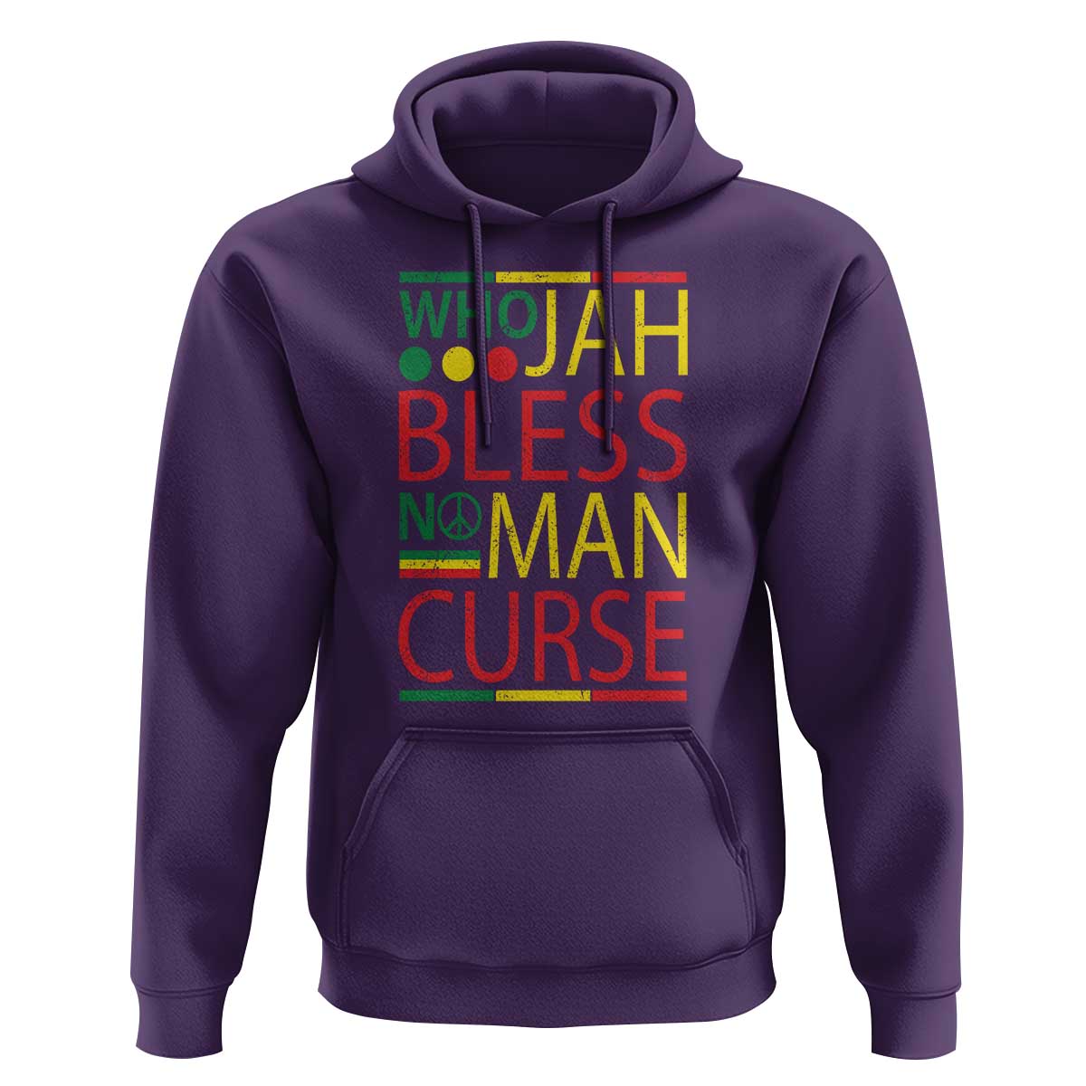 Who Jah Bless No Man Curse Hoodie Jamaica Flag Rasta Reggae Roots - Wonder Print Shop