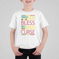 Who Jah Bless No Man Curse T Shirt For Kid Jamaica Flag Rasta Reggae Roots - Wonder Print Shop