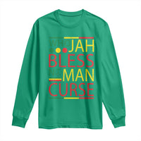 Who Jah Bless No Man Curse Long Sleeve Shirt Jamaica Flag Rasta Reggae Roots - Wonder Print Shop
