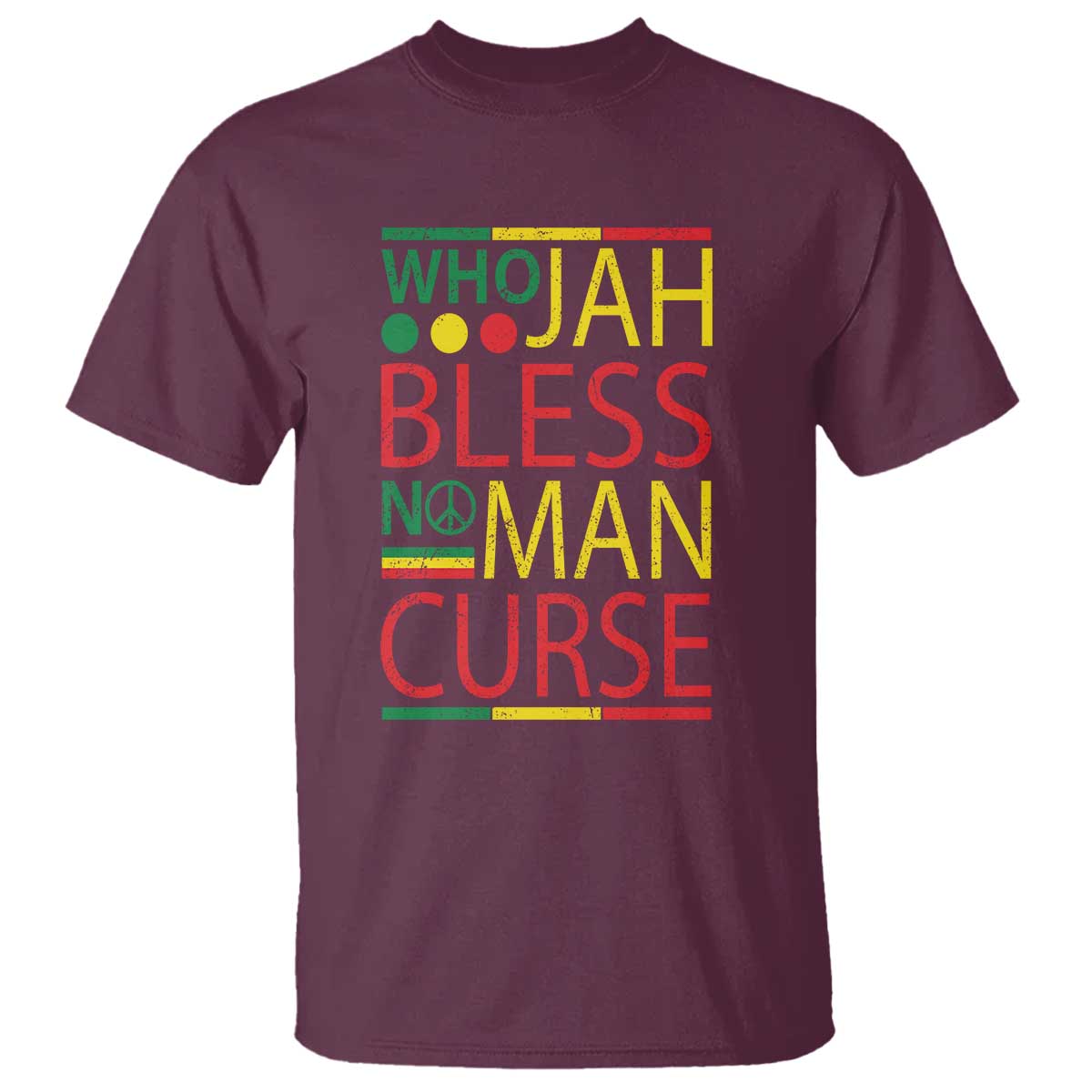 Who Jah Bless No Man Curse T Shirt Jamaica Flag Rasta Reggae Roots - Wonder Print Shop