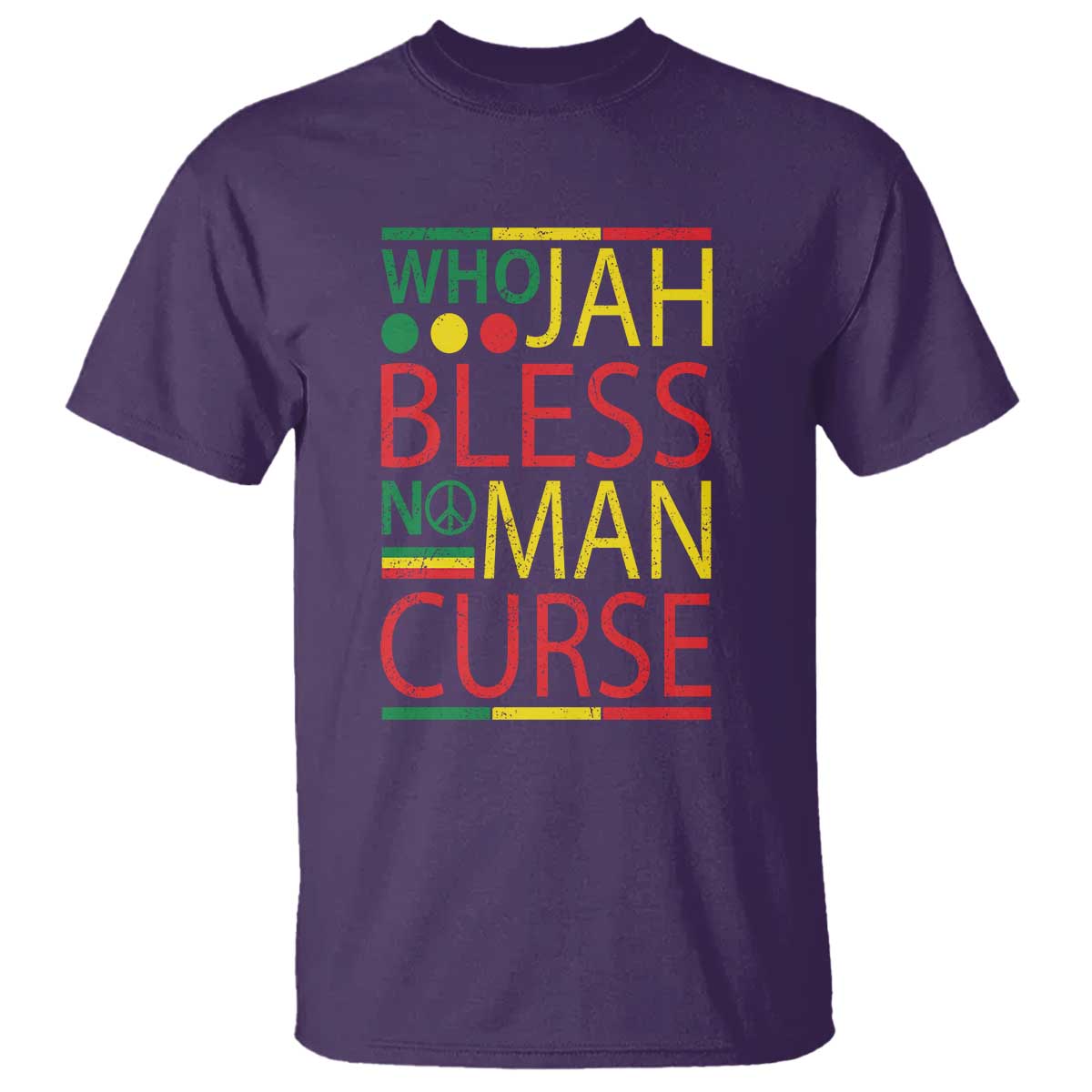 Who Jah Bless No Man Curse T Shirt Jamaica Flag Rasta Reggae Roots - Wonder Print Shop